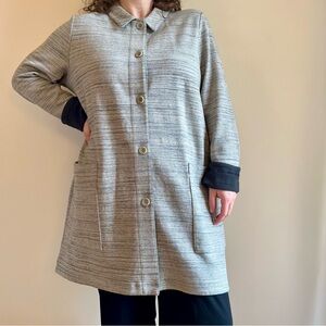 Eileen Fisher - Classic Collar Chevron Knit Cotton Jacket